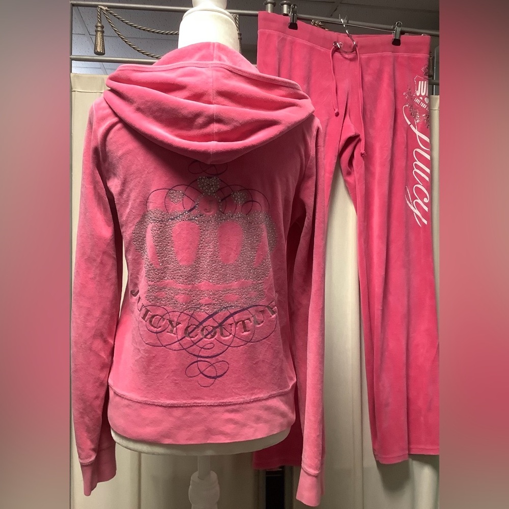 Juicy Couture Velour Hoodie Track Pants 36 x 33